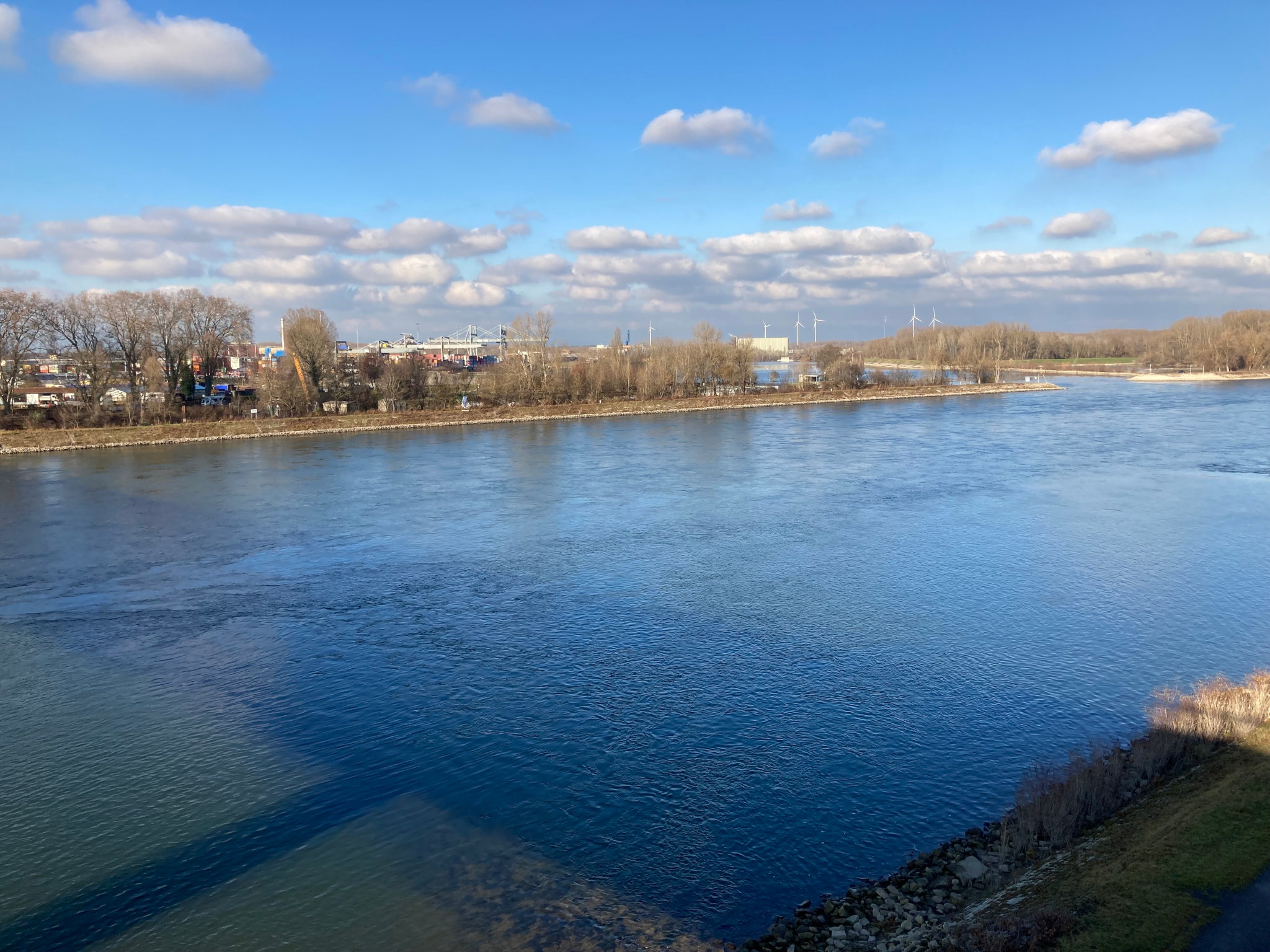 Blick auf den Rhein von der Rheinbrücke